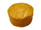 XL Big Yellow 100% Leather Pouffe for living room arabic eastern 