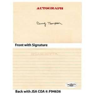  Danny Thompson Signed 3.5x6 Index Card JSA COA 1970 76 