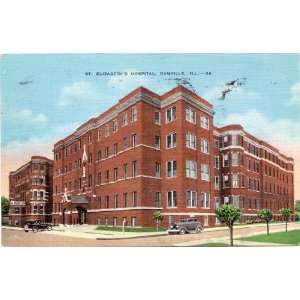 1950s Vintage Postcard   St. Elizabeths Hospital   Danville Illinois