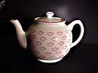 Vintage Sadler Teapot England White with Little Red Out