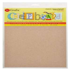  Grafix Medium Weight Chipboard Sheets, 12 Inch by 12 Inch 