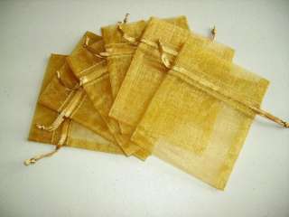   Gold Organza Jewelry Gift Pouch Bags For Wedding favors,beads,jewelry
