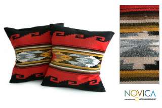 Pre Hispanic Motifs Alpaca Wool Cushion Covers Set 2  