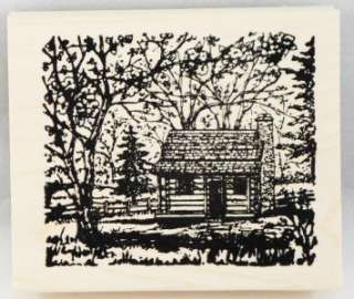 Northwoods rubber stamp Scenery Cabin Woods  