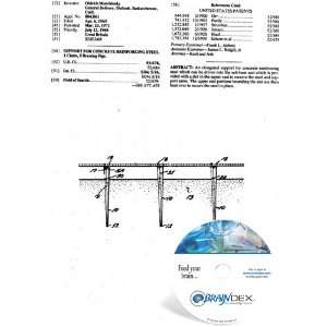   Patent CD for SUPPORT FOR CONCRETE REINFORCING STEEL 