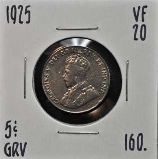 1925 Canada 5 cent graded VF 20  
