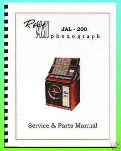 Rowe AMI JAL Jukebox Service & Parts Manual  