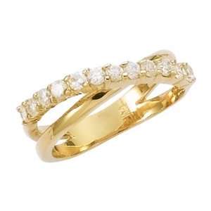  18K Gold Plated Clear Cubic Zirconia Luxury Cross Over 