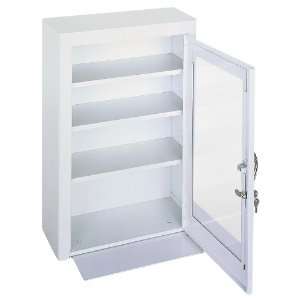 White Cold Rolled Steel Medicine Storage Cabinet with Plexiglass Door 