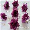 24PCS Purple Silk flower head rose wedding decorat
