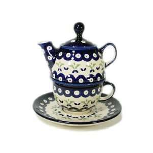  Polish Pottery Tea Service for One Fleur De Lis z1148 500 