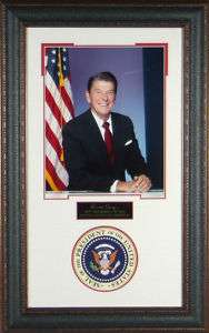 Ronald Reagan   Laser Engraved Autographed Display  
