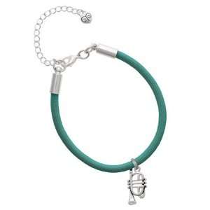  Trumpet Charm on a Teal Malibu Charm Bracelet: Jewelry
