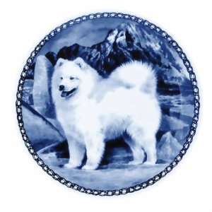  Samoyed Danish Blue Porcelain Plate