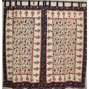  2 Ethnic Tab Top Design Curtains New Traditional Indian 