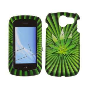 Pantech CDM8999 CDM 8999 Black with Green Marijuana Leaf Design Rubber 