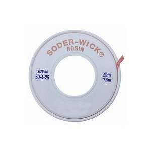 Soder Wick 50 4 25   Soder Wick Desoldering Braid, Rosin Flux, .110W 
