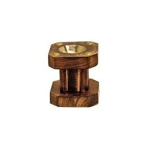  Wood and Brass Platform Incense Burner   Resin or Cone 