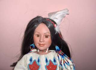 Native American Doll YELLOW MOON Judy Belle Box Stand  