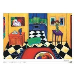  Checkered Dining Room Poster Print