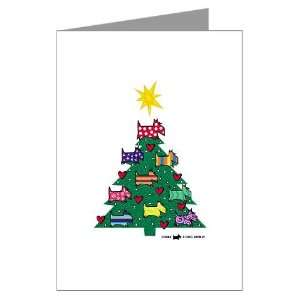 SCOTTISH TERRIER CHRISTMAS TREE Greeting Cards Pa Pets Greeting Cards 
