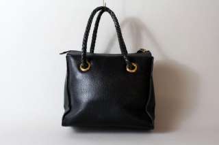 Gorgeous Desmo Black Pebbled Leather Bag Purse Italy  