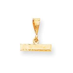  14k Yellow Gold Medium Diamond cut Top Charm: Jewelry