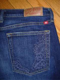 Womens LUCKY ASHFORD CLASSIC RIDER Jeans Embroidered Pkts 12/31 (31.5L 