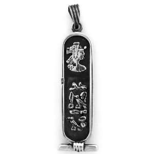    Egyptian Jewelry Silver Queen Cleopatra Cartouche Pendant Jewelry