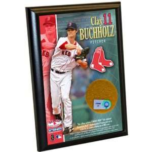  Clay Buchholz Plaque with Used Game Dirt   4x6: Patio 