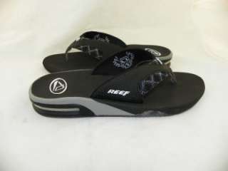New REEF Fanning Bottle Opener Black Flip Flop Shoes Men size US 10 