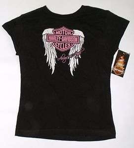   Davidson T Shirt   Black Short Sleeve   Logo With Wings 7/8   10/12