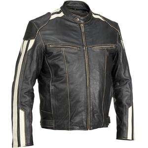  River Road Roadster Vintage Leather Jacket   52/Black 