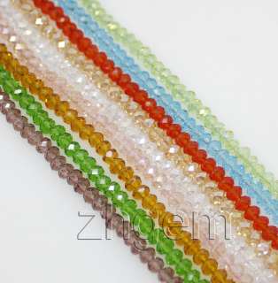 lot 900pcs colour faceted crystal glass loose beads gem  