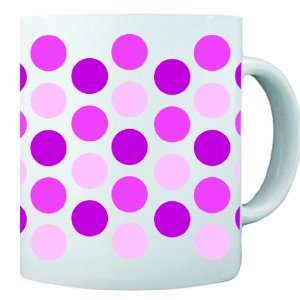  Pink Polka Dot Design 11 oz Ceramic Coffee Mug cup   2011 
