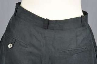   CO Black Silk High Waist Pleated Front Wide Leg Dress Pants sz8  