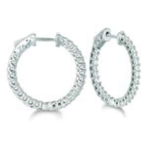    14K White Gold HI Diamond Hoop Earrings: Arts, Crafts & Sewing