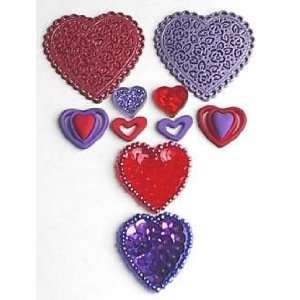    Jesse James Dress It Up Red & Purple Hearts