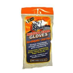   and Span Kleen Maid 00503 Natural One Size Stretch Vinyl Exam Gloves