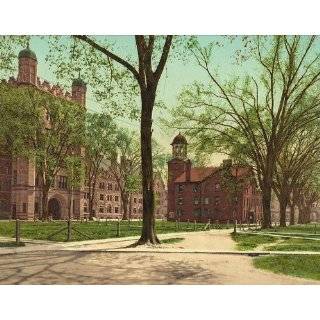 Vintage Travel Poster   Phelps Hall and Lyceum Yale College 24 X 19 by 