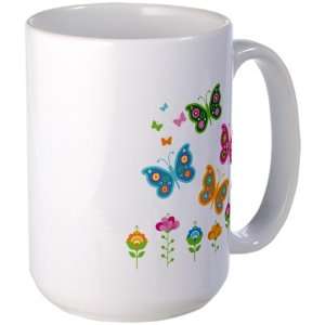  Large Mug Coffee Drink Cup Retro Butterflies: Everything 