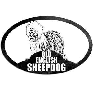  Oval Old English Sheepdog (Dog Breed) Sticker: Everything 