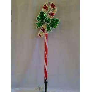  28 Tall 50 Lights Holographic Candy Cane on a Candy Cane 