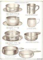 1928 Sterling Silver Baby Cup Bowl Art Deco Catalog Ad  