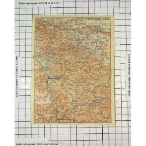   Antique Map Germany Thuringer Wald Gotha Liebenstein: Home & Kitchen