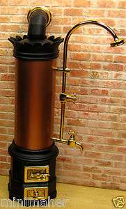Victorian Copper Shower~real metal water heater~Dollhouse 1:12 scale 