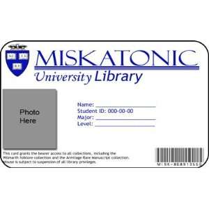  Miskatonic University Library ID Card Arkham cosplay 