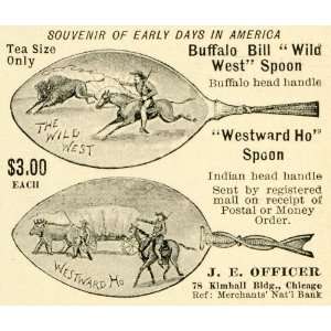  1893 Ad Buffalo Bill Westward Ho Wild West Spoons 