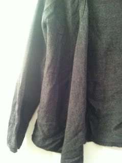 DKNY Merino Open Front Charcoal Grey Sweater Size Medium  