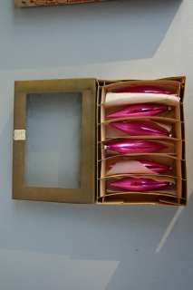   HOT PINK ORNAMENTS 2 INCH, 4 INCH AND ICICLE TEARDROP BOXED  